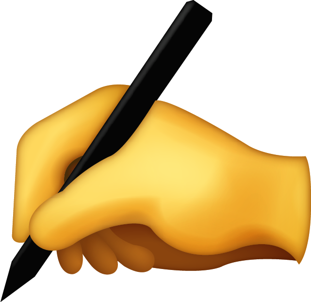 writing hand emoji